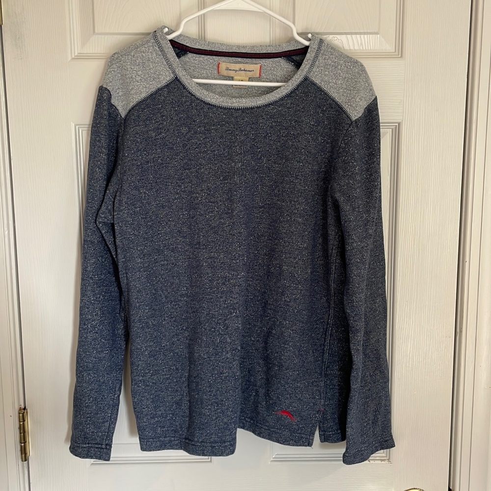 Tommy Bahama Men’s Long Sleeve Sleep Shirt, Navy, size L